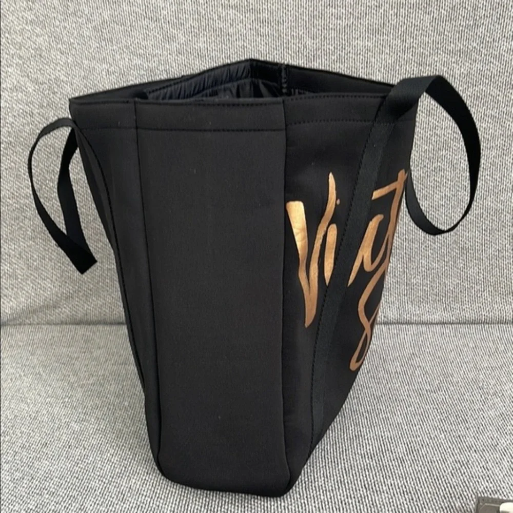 Victoria's Secret Black and Gold Tote Bag